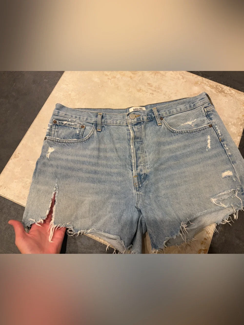 Agolde Parker Long denim shorts - size 33 - swapmeet